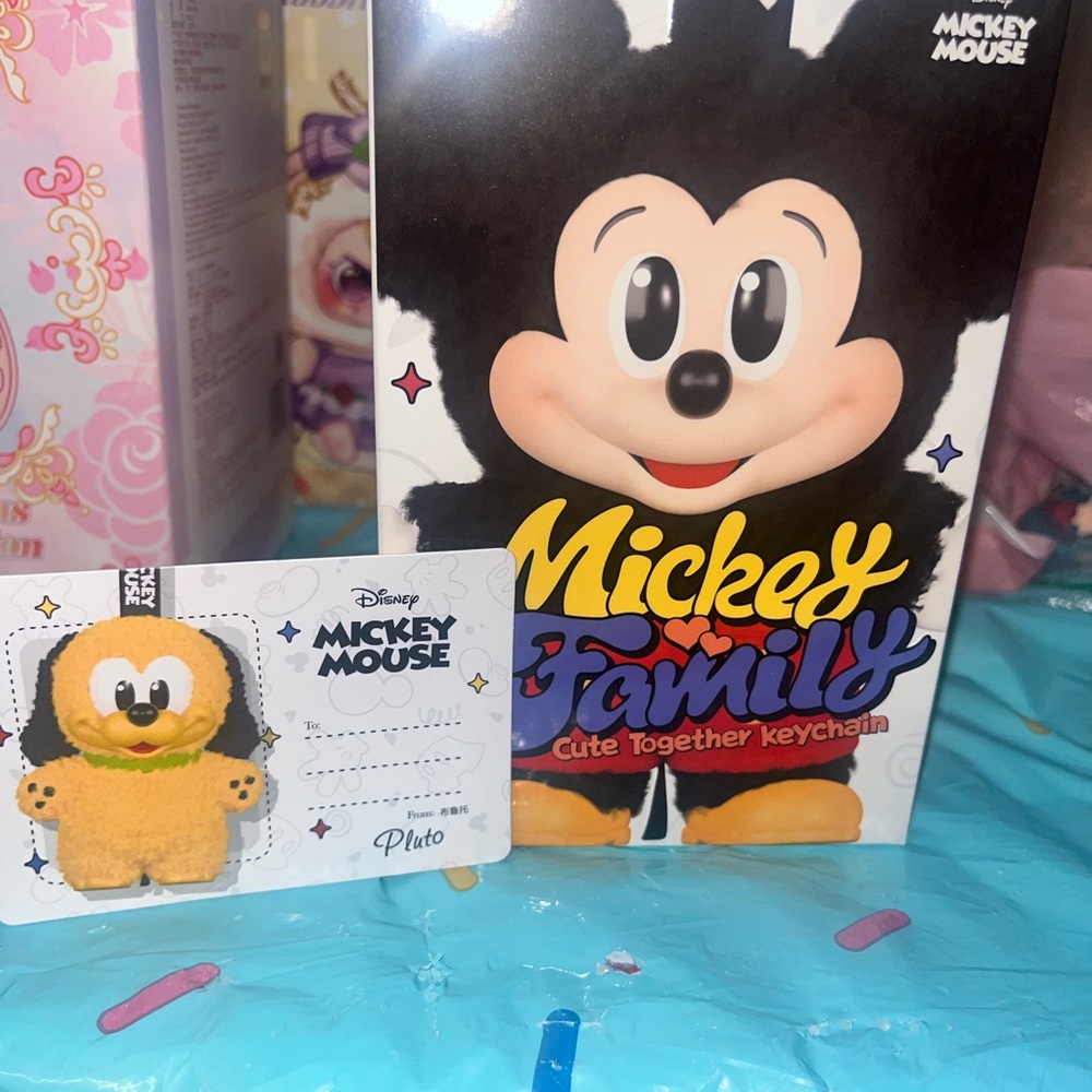Pop Mart Mickey Family Cute Together Keychain Series Figures Confirmed Pluto